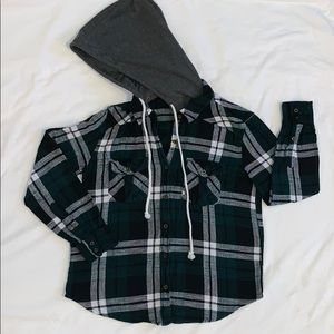 Green Flannel button up